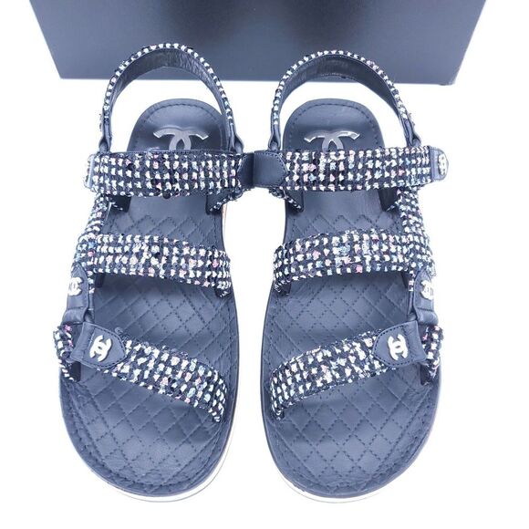 Chanel Black Glittered Tweed & Lambskin Black, Blue, Pink & White 23P NIB - Picture 2 of 9